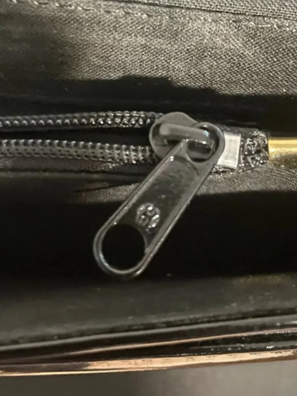 Rafy Black Patent Leather Crossbody Bag with  Gold Bow Detail